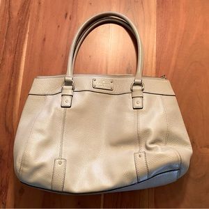 Kate Spade Light Grey Leather Tote Bag